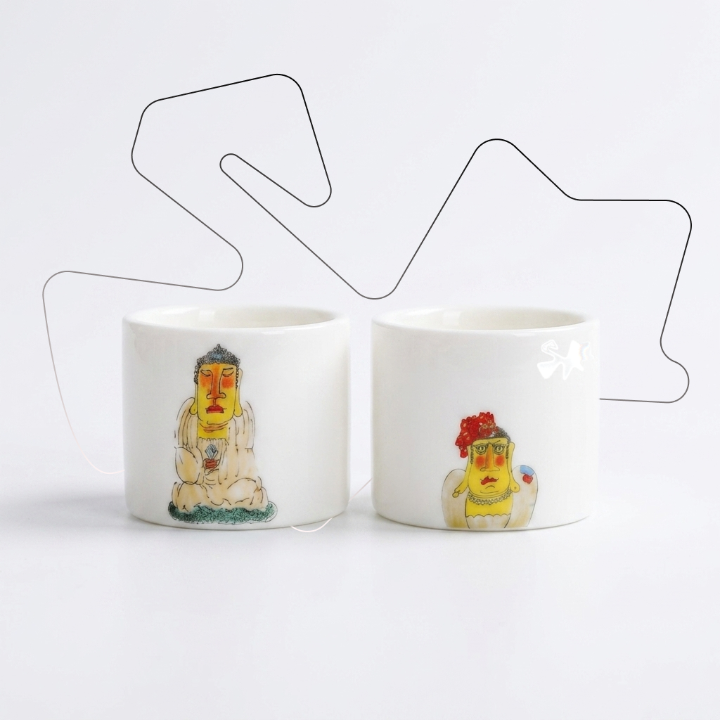 Dehua Porcelain Tea Cups[Hotei]110ml X2pcs